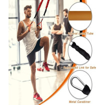 11Pcs Resistance Band Set, Heavy Duty Exercise Equipment With Cloth Cover, Door Anchor, Ankle Band And Resistance Band Carrying Case