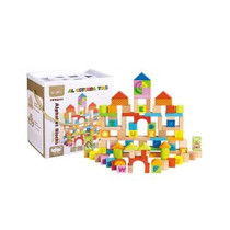 Alostoura 100-Piece Wood Alphabet Stacking Blocks Set Eco-Friendly And Lightweight Easy To Carry, 28 x 16.3 x 24cm