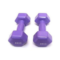 2-Pieces Viny Double Dumbbells, Purple Colour, 4 Kg Each