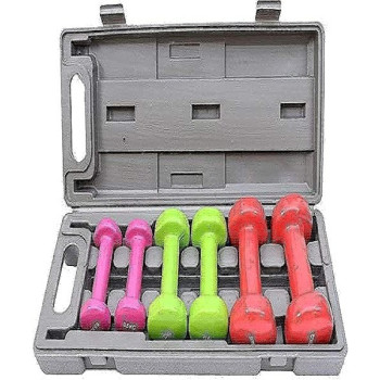 6-Piece Dumbbells Set 10 Kg, Multicolour