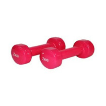 Pair Of Classic Head Dumbbells Set Of 2, Light Red Colour, 2 Kg