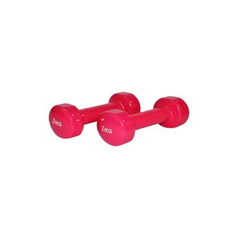 Pair Of Classic Head Dumbbells Set Of 2, Light Red Colour, 2 Kg