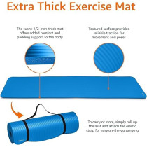 Tension Elastic Training Yoga Mat, Blue Colour