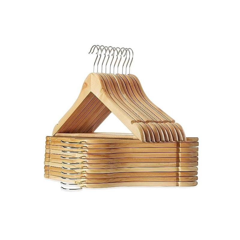 Lakeland 5-Piece Beech Wood Clothes Hangers Beige Colour, 45 x 25 x 7Centimeter