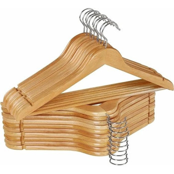 Lakeland 5-Piece Beech Wood Clothes Hangers Beige Colour, 45 x 25 x 7Centimeter