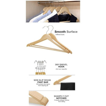 Lakeland 5-Piece Beech Wood Clothes Hangers Beige Colour, 45 x 25 x 7Centimeter