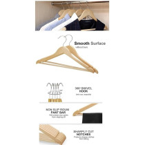 Lakeland 5-Piece Beech Wood Clothes Hangers Beige Colour, 45 x 25 x 7Centimeter
