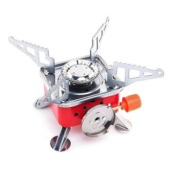 Tomshoo Picnic Stove, 5.6 x 3.73 x 4. 75cm, Red/Silver Colour
