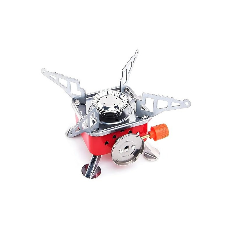 Tomshoo Picnic Stove, 5.6 x 3.73 x 4. 75cm, Red/Silver Colour