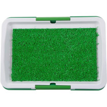 3 Tires Indoor Puppy Dog Potty Training Pee Pad Mat Tray Grass Toilet With Tray, Blue Colour, 60 x 40cm
