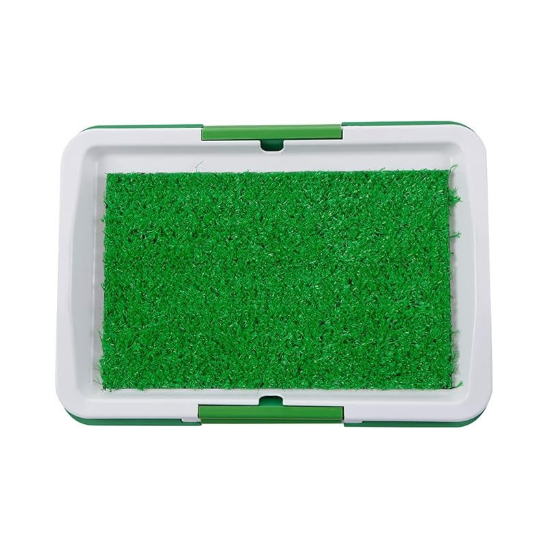 3 Tires Indoor Puppy Dog Potty Training Pee Pad Mat Tray Grass Toilet With Tray, Blue Colour, 60 x 40cm