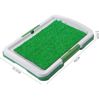 3 Tires Indoor Puppy Dog Potty Training Pee Pad Mat Tray Grass Toilet With Tray, Blue Colour, 60 x 40cm