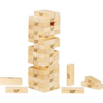 Jenga Classic Full Stack Crash-Wood Beech, 48 Pieces