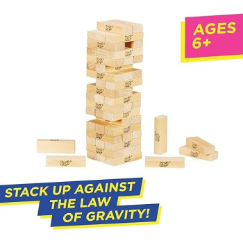 Jenga Classic Full Stack Crash-Wood Beech, 48 Pieces