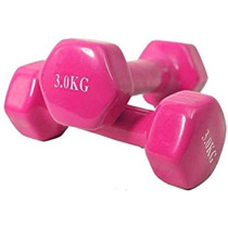 Body Heart Set Of Dumbbells Set Of 2, 3 Kg Each, Pink Colour