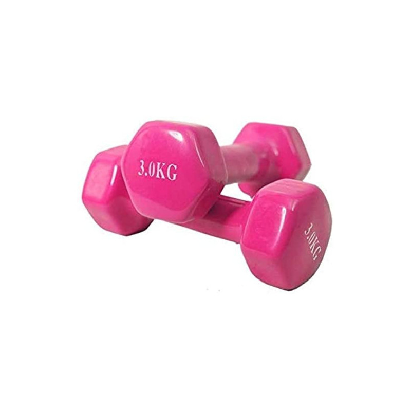 Body Heart Set Of Dumbbells Set Of 2, 3 Kg Each, Pink Colour