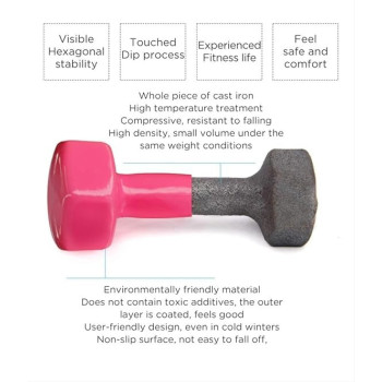 Body Heart Set Of Dumbbells Set Of 2, 3 Kg Each, Pink Colour