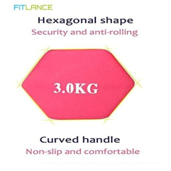 Body Heart Set Of Dumbbells Set Of 2, 3 Kg Each, Pink Colour