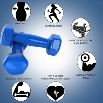 2-Piece Exercise Dumbbells, Blue Colour, 2 Kg Each