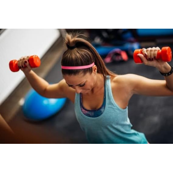 Classical Head Vinyl Dumbbell Set Of 2, Pink Colour, 2 Kg Each