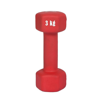 2-Piece Vinyl Dumbbells, Colour Red, 3 Kg Each