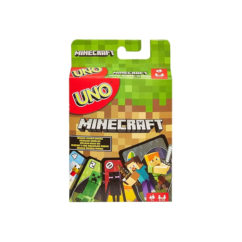 Mattel Uno Minecraft Characters Card Game FPD61, 14.5 x 9.19 x 2.01cm