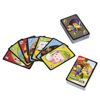 Mattel Uno Minecraft Characters Card Game FPD61, 14.5 x 9.19 x 2.01cm