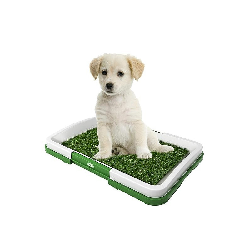Training Tray With Grass Mat, Beige/Green Colour