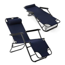 2-In-1 Foldable Camping Chair, Beige Colour