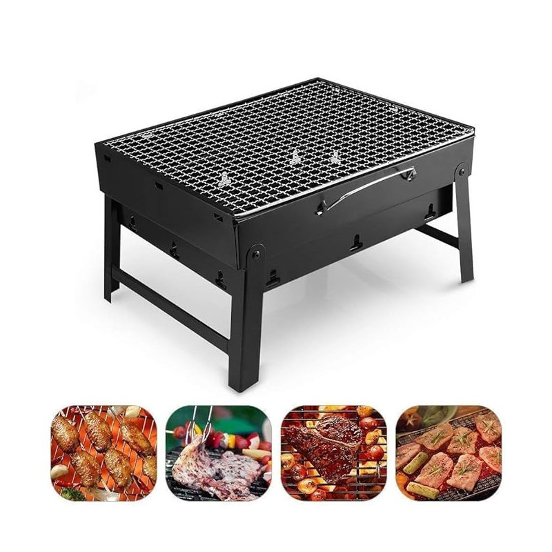 Portable Bbq Charcoal Grill Black Colour, 36 x 10.5 x 28cm