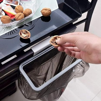 Portable Hanging Trash/Waste Bag Holder With Lid Grey/White Colour, 25 x 5.5 x 13.5cm
