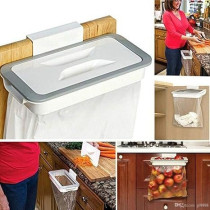 Portable Hanging Trash/Waste Bag Holder With Lid Grey/White Colour, 25 x 5.5 x 13.5cm