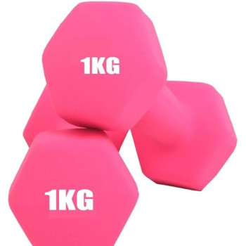 1-Piece Dumbbell, Pink Colour, 1Kg