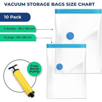 Trago Pack Of 3 Vacuum Storage Bag Clear Colour, 50 x 60cm