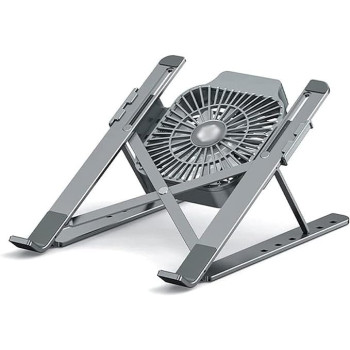 Foldable Laptop Stand With Cooling Fan Holes, Black Colour