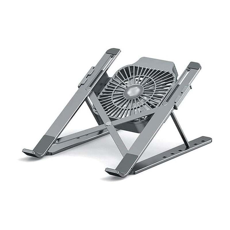 Foldable Laptop Stand With Cooling Fan Holes, Black Colour