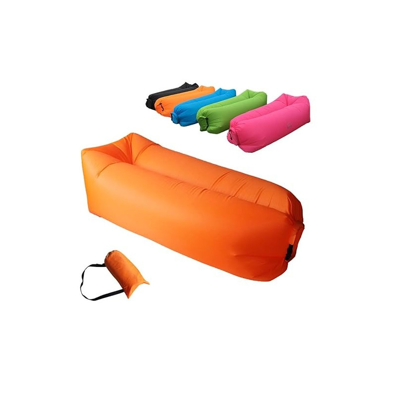 Inflatable Sleeping Air Bed, Orange Colour