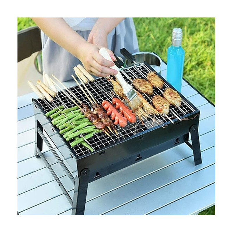 Folding Outdoor Barbeque Grill Black Colour, 36 x 10.5 x 28cm