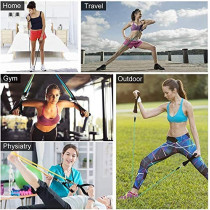 Resistance Bands Set Include 5 Stackable Exercise Bands With Carry Bag, Door Anchor Attachment And Legs Ankle Straps 26.6cm