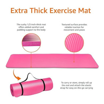 Yoga Pilates Mats 71 Inch, Pink Colour