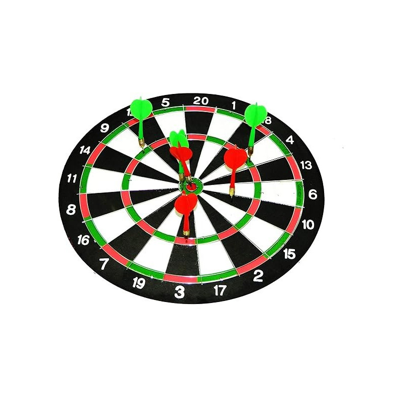 Dart Board Game With 6 Darts And Instruction Manual 2 In 1, 14 Inch