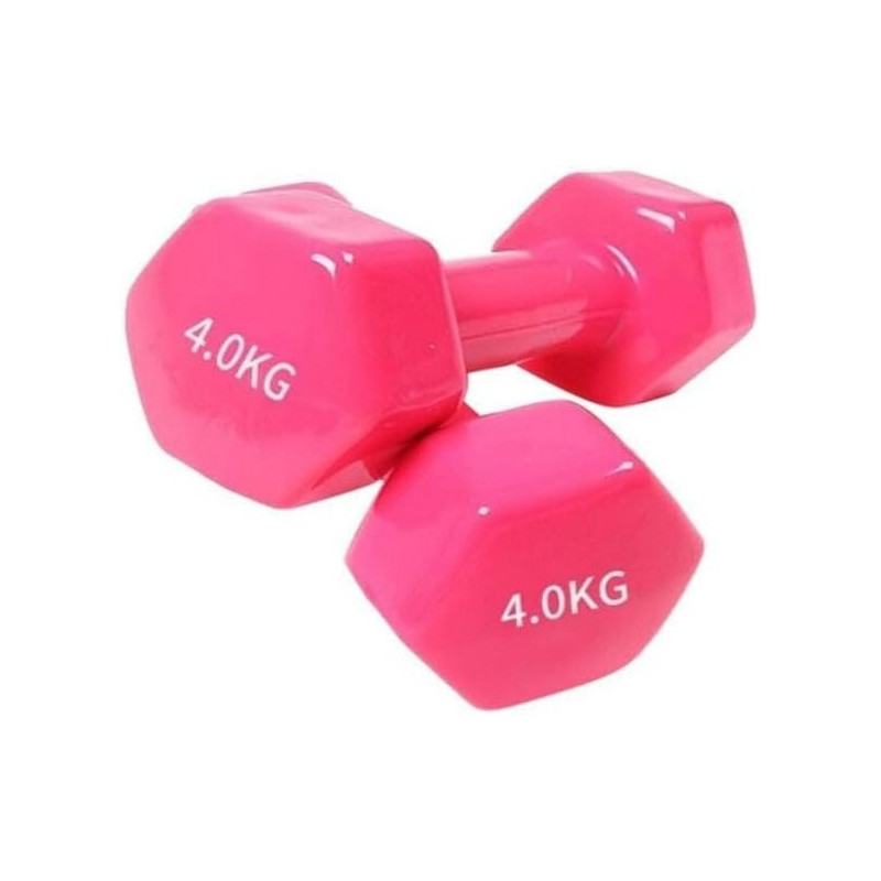 2-Piece Hexagon Dumbbell Set, Red Colour, 4Kg Each