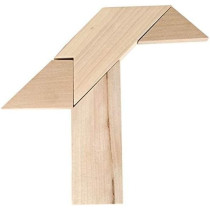Hiqu Wooden T Block Wood, Beige Colour
