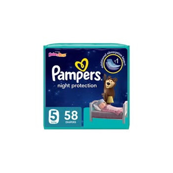 Pampers Baby-Dry Night Diapers Additional Absorption Layer For Overnight Leakage Protection, Size 5, 12-17 Kg, 58 Diaper Count
