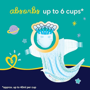 Pampers Baby-Dry Night Diapers Additional Absorption Layer For Overnight Leakage Protection, Size 5, 12-17 Kg, 58 Diaper Count