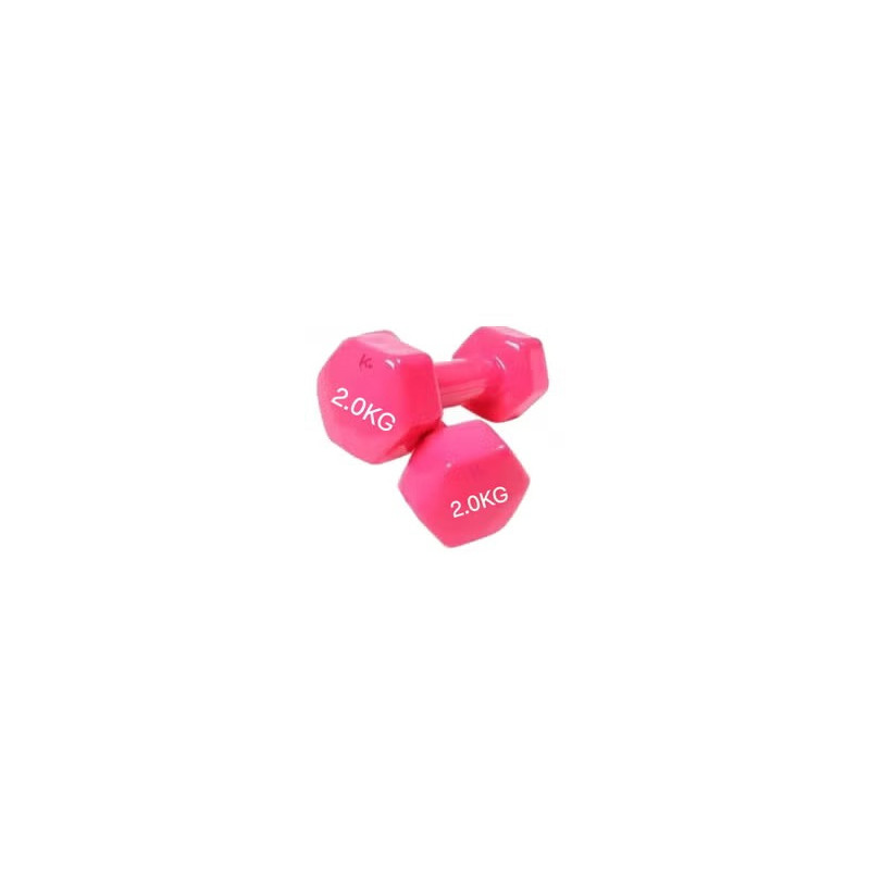 2-Piece Vinyl Weight Lifting Training Dumbbell Set, 2 Kg Each