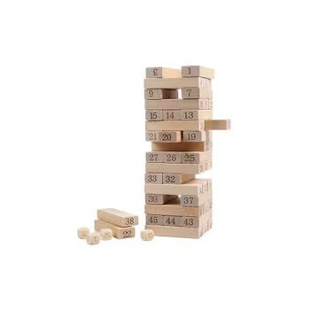 Hypermarket Super Store 54-Piece Jenga Wiss Stack Brain Teaser Toy Set Durable And Portable, Easy To Carry 7.5 x 24cm
