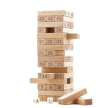 Hypermarket Super Store 54-Piece Jenga Wiss Stack Brain Teaser Toy Set Durable And Portable, Easy To Carry 7.5 x 24cm