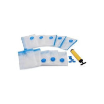 Vacuum Space Saver Reusable Sealer Storage Bags 70 x 100cm, With Suction Pump, Pack Of 7, White Colour