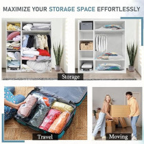 Vacuum Space Saver Reusable Sealer Storage Bags 70 x 100cm, With Suction Pump, Pack Of 7, White Colour